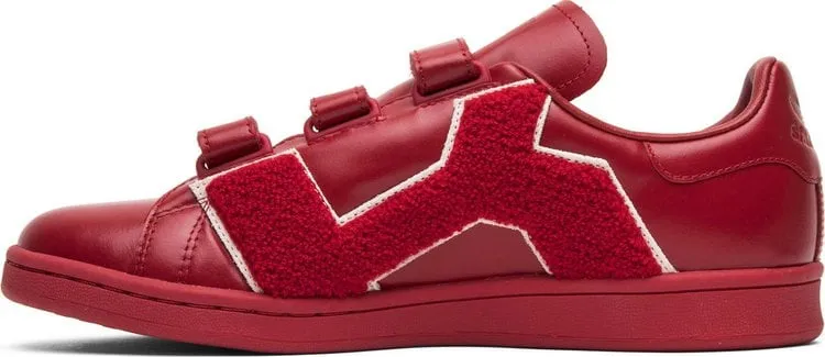 Adidas Raf Simons x Stan Smith Comfort Badge 'Power Red' Sneakers, Red