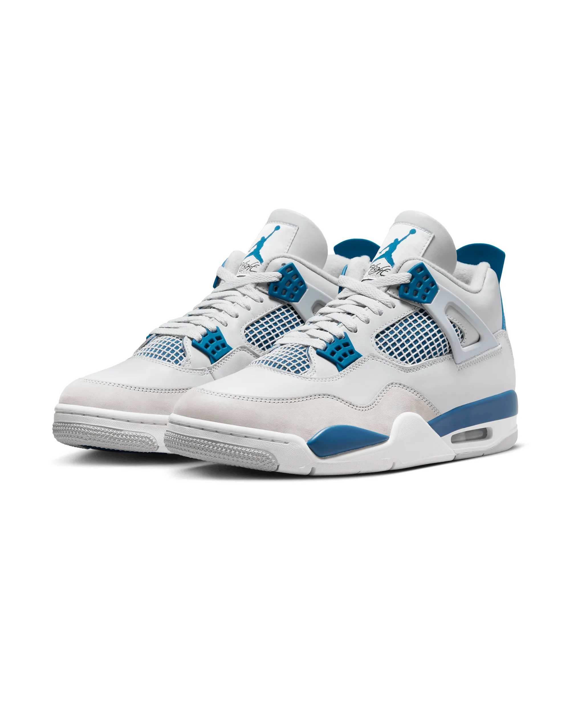 Air Jordan 4 Retro (Gs) - Off White / Military Blue / Neutral Grey