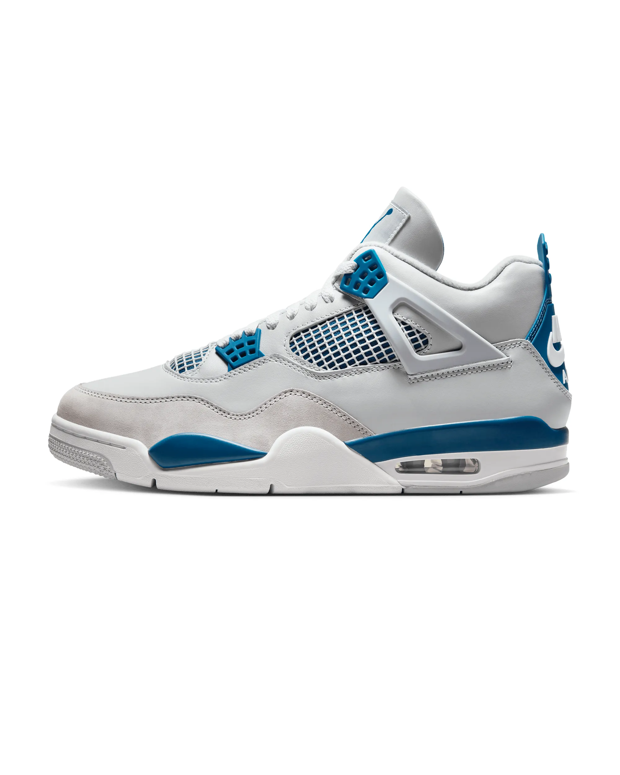 Air Jordan 4 Retro (Gs) - Off White / Military Blue / Neutral Grey