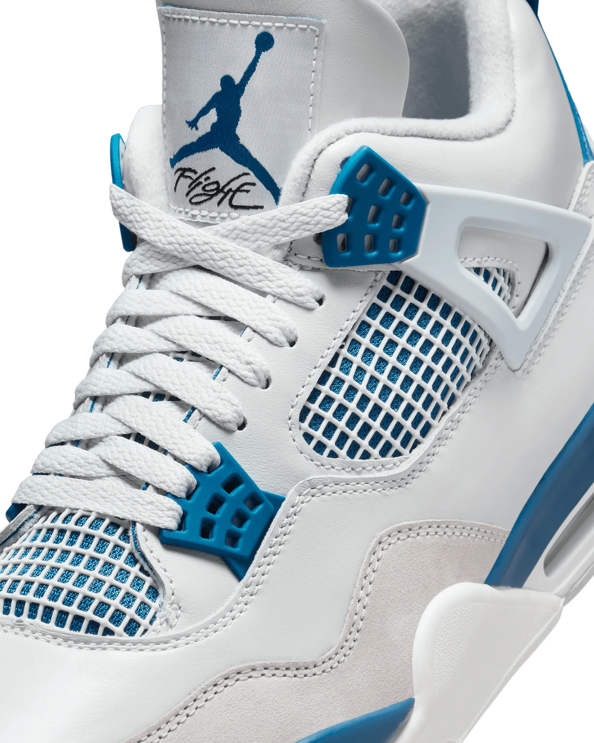 Air Jordan 4 Retro (Gs) - Off White / Military Blue / Neutral Grey