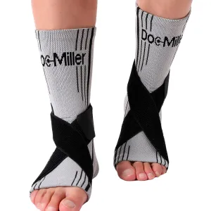 Ankle Brace Compression Support Sleeve w/ Straps SOLID GRAY