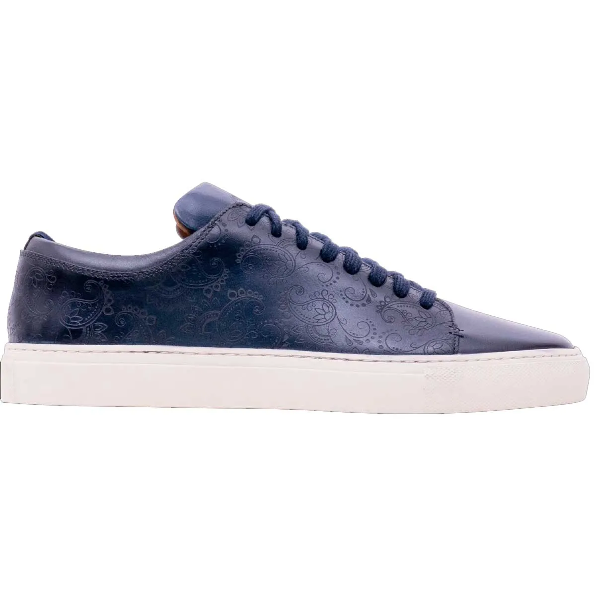 BARKER Paisley Sneakers - Mens - Navy Hand Painted