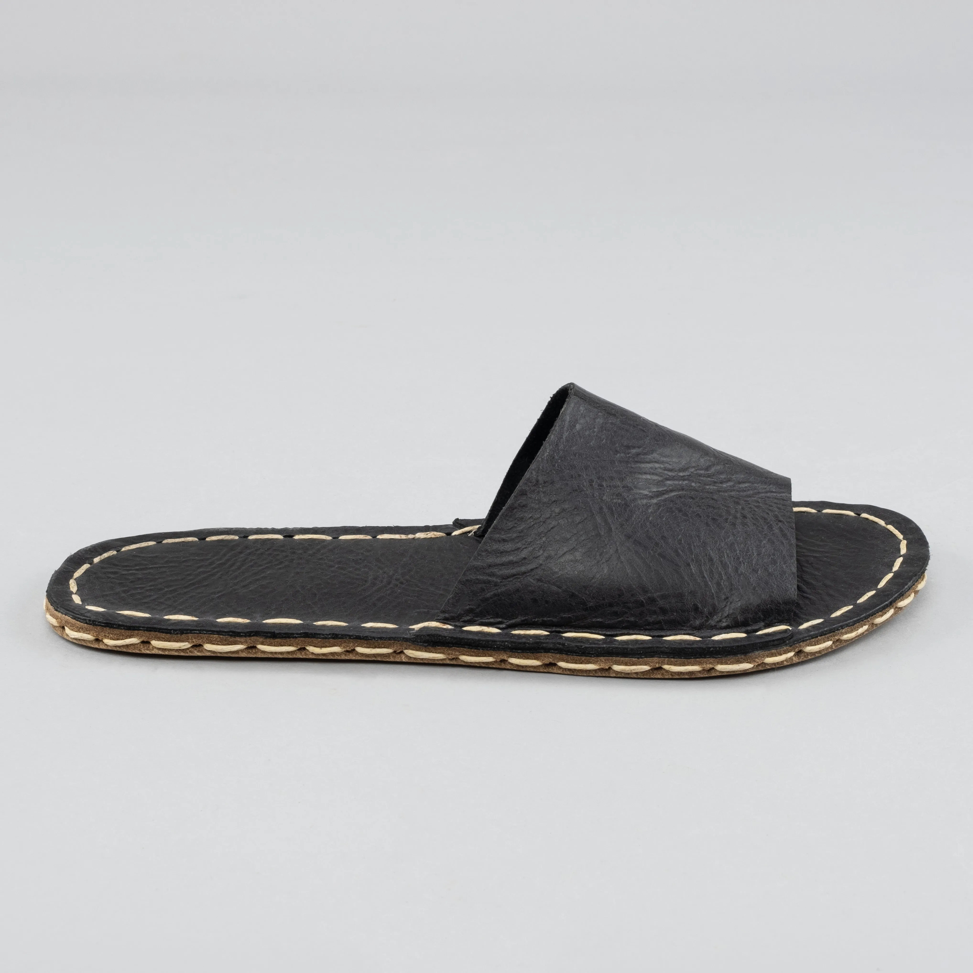 Black Barefoot Slide Sandals