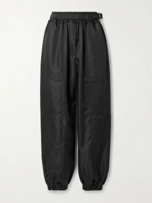 Black taffeta track pants