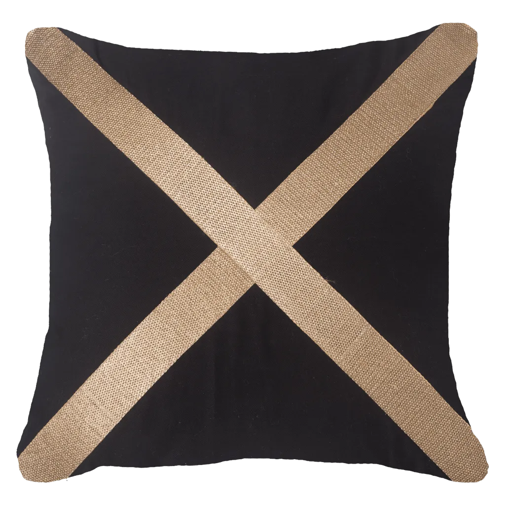 Braid Gold Cross Lounge Cushion 55 x 55 cm