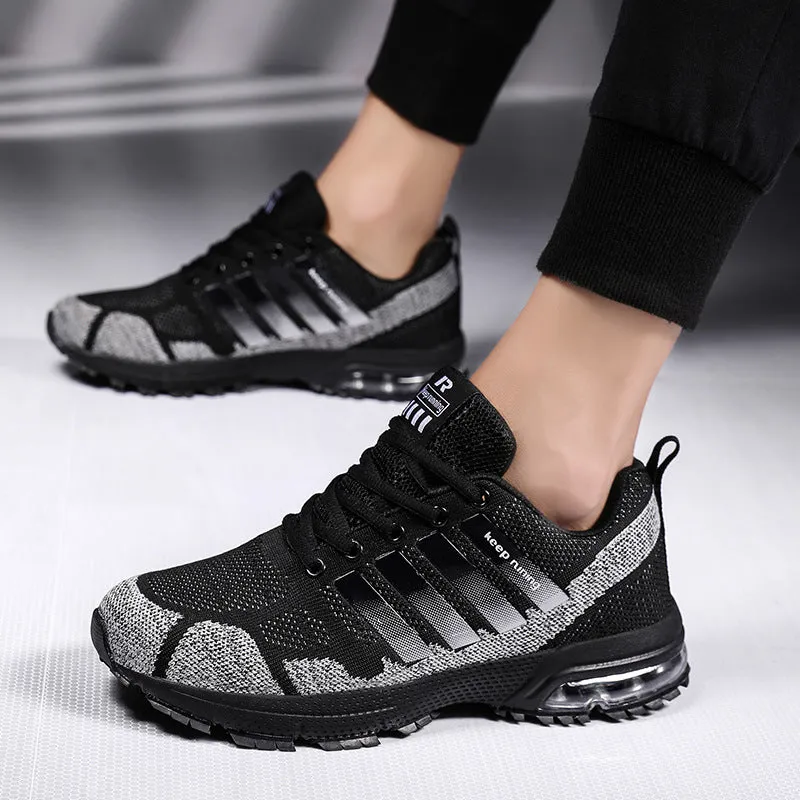 Breathable Men's Casual Shoes Flying Woven Foreign Trade Air Cushion Fitness Sports Running Shoes