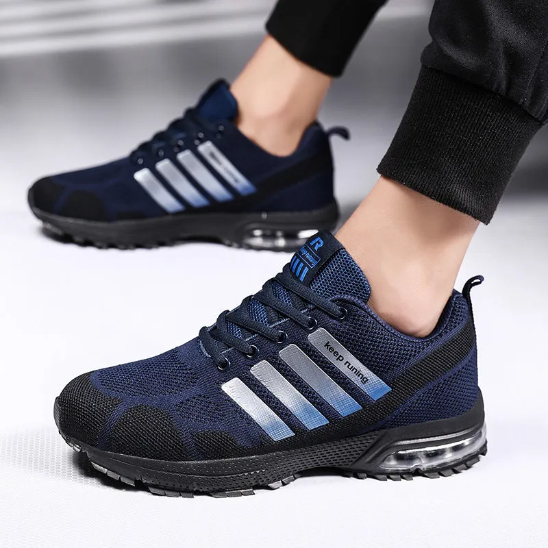 Breathable Men's Casual Shoes Flying Woven Foreign Trade Air Cushion Fitness Sports Running Shoes