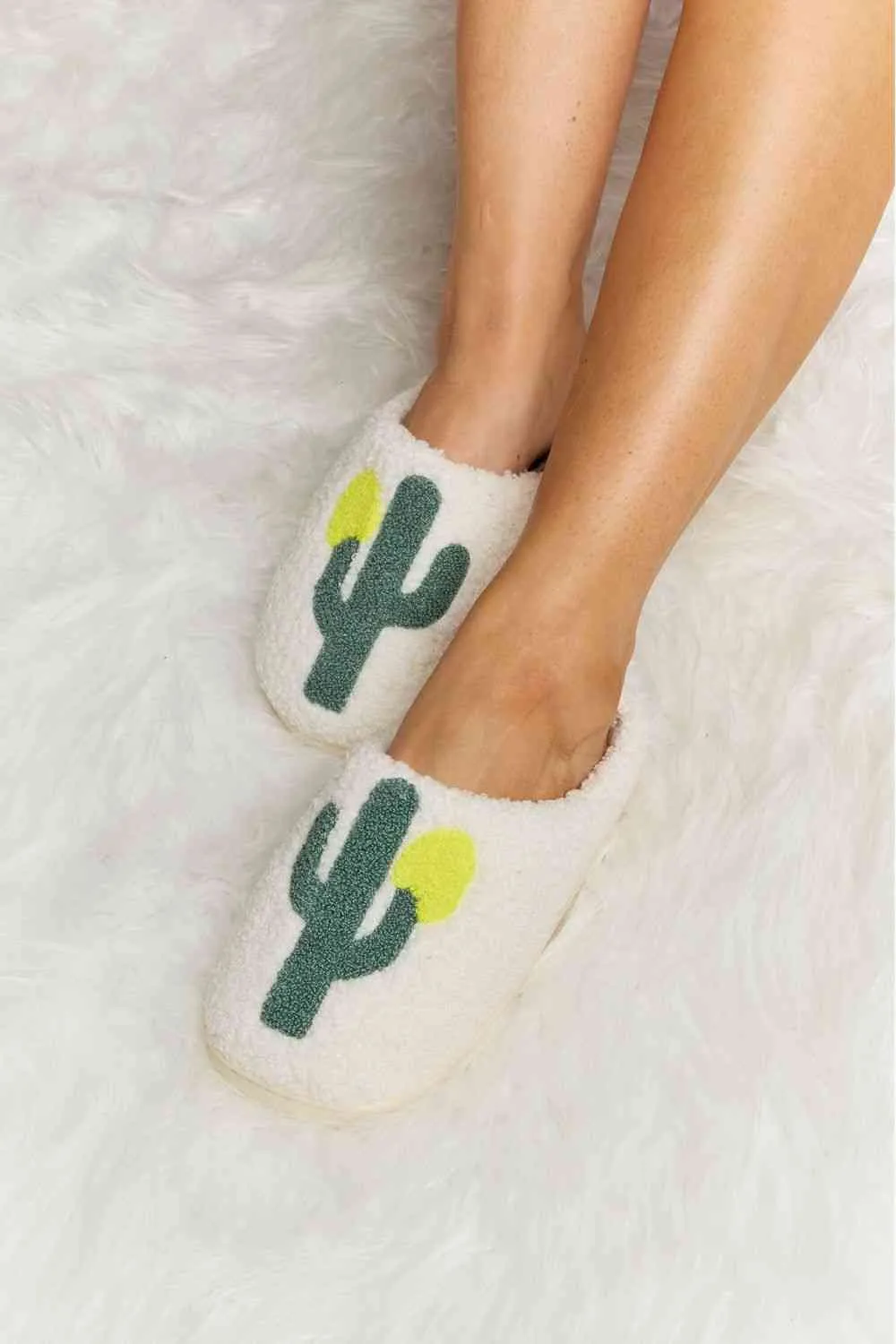 Cactus Plush Slide Slippers