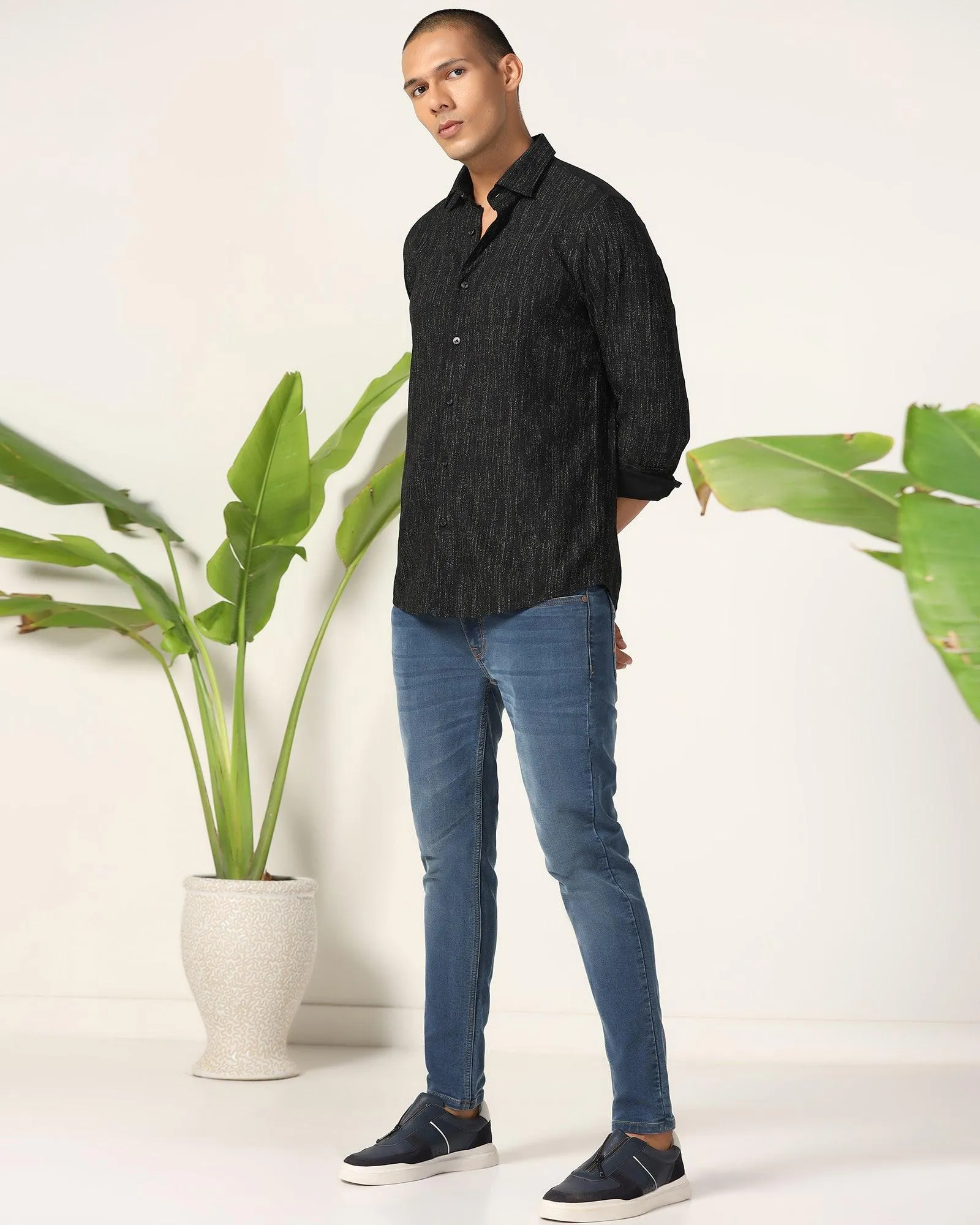 Casual Black Printed Shirt - Ena