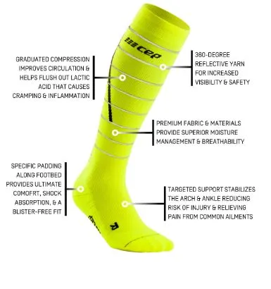 CEP Reflective Tall Compression Socks Men