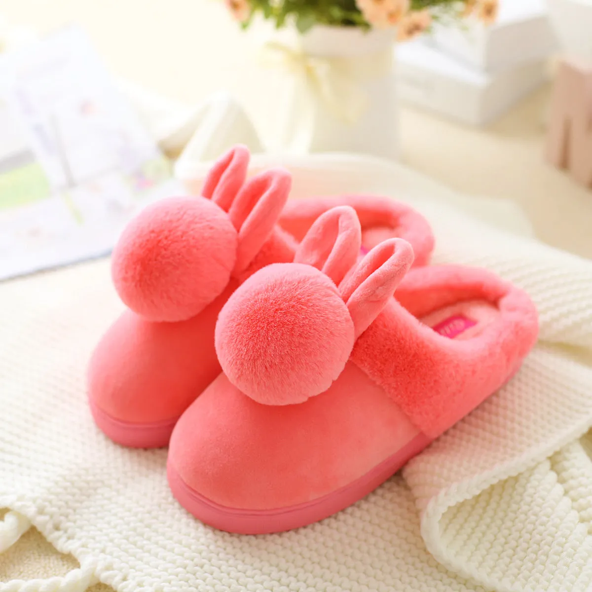 Children'S Cotton Slippers Autumn And Winter Indoor Ball To Keep Warm Girls Cotton Slippers