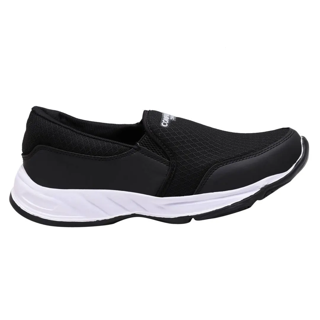 Comfort Men Slip On Sport Black Mesh Running Shoes