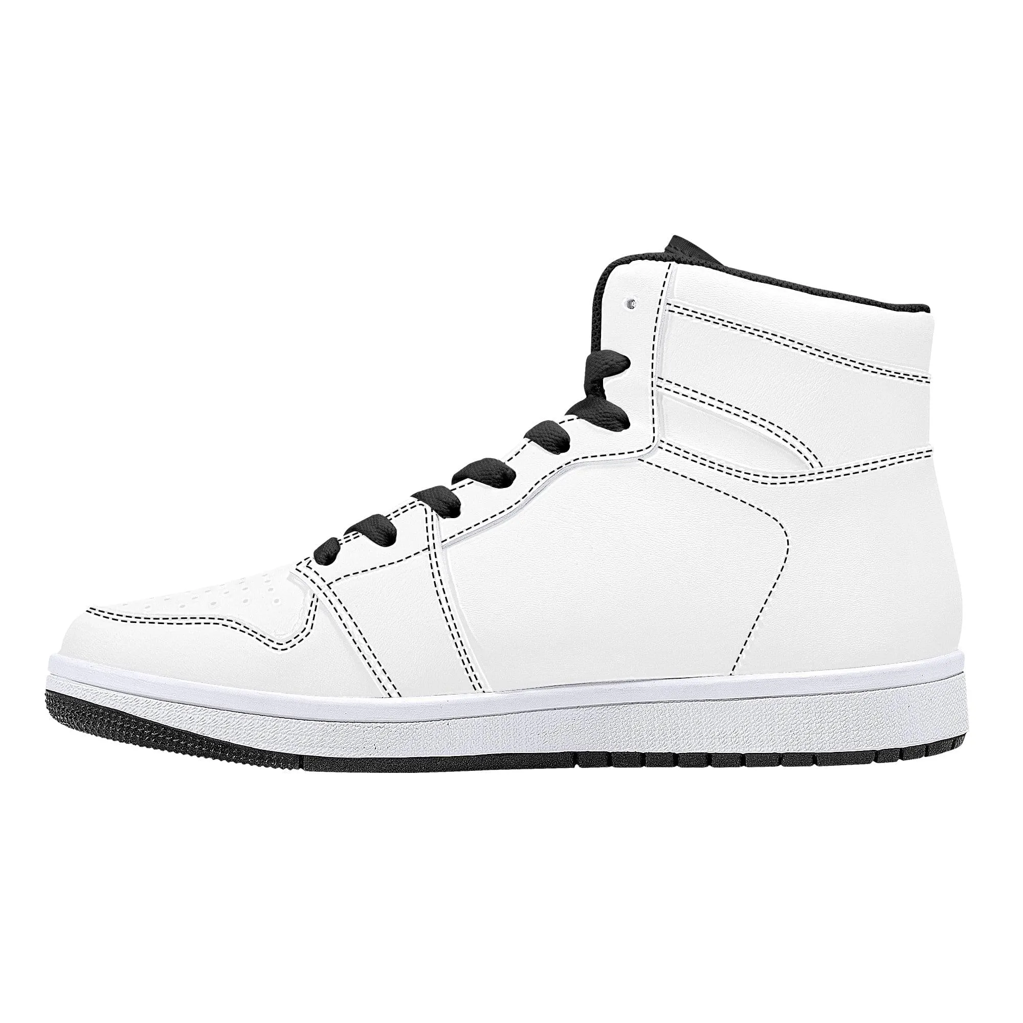 Custom Shoes High Top Leathered-Black D16