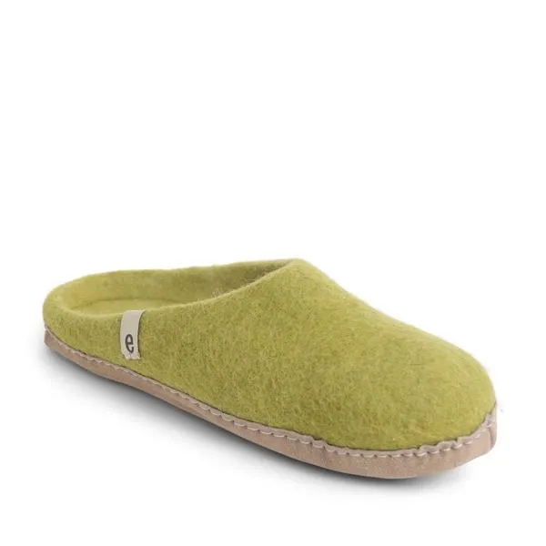 Egos Copenhagen Natural Wool Fair Trade Slippers Lime Green