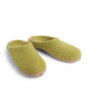 Egos Copenhagen Natural Wool Fair Trade Slippers Lime Green