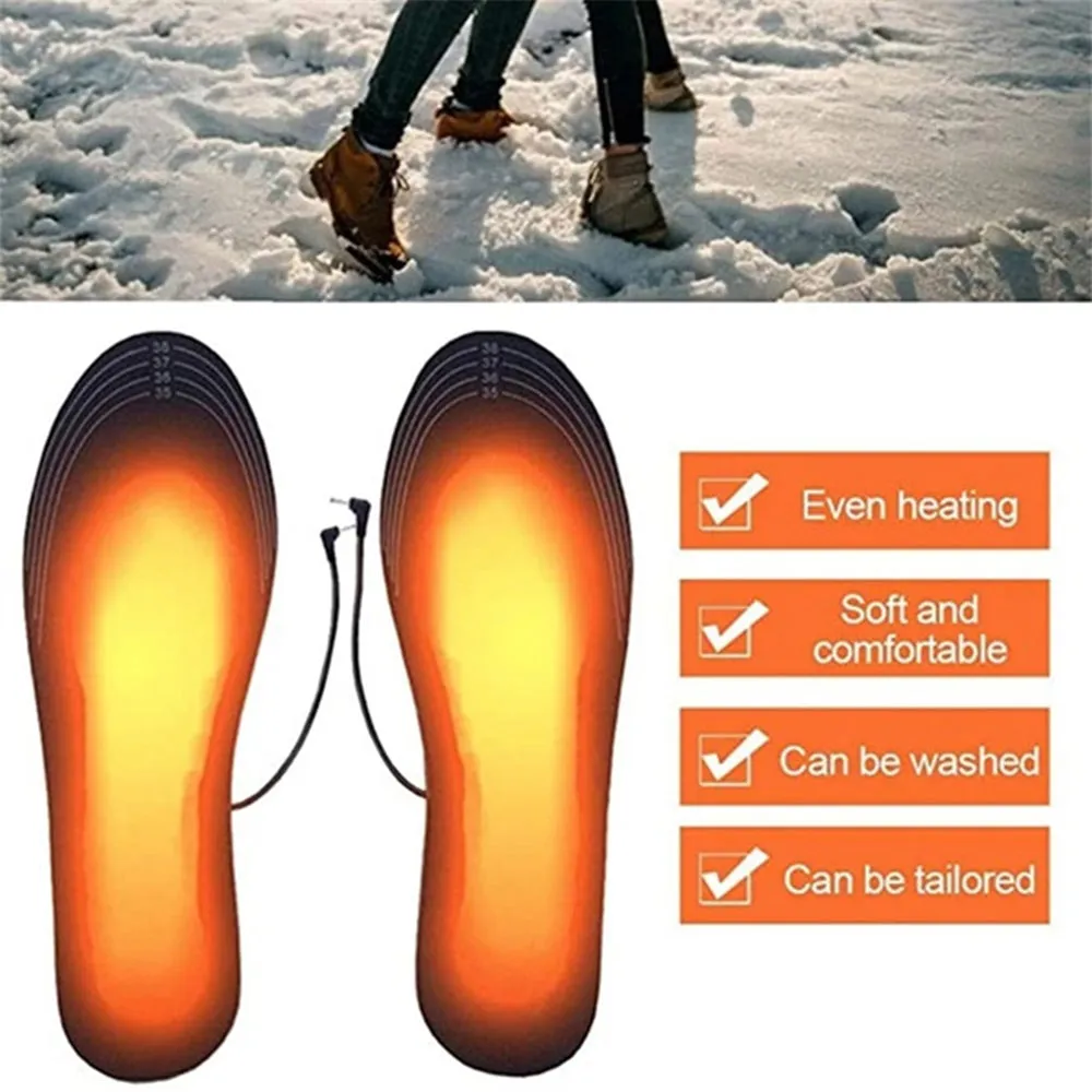 Electric Heating Cut-to-Fit Insoles Washable Thermal Foot Warmer Sock Cushion for Men and Women