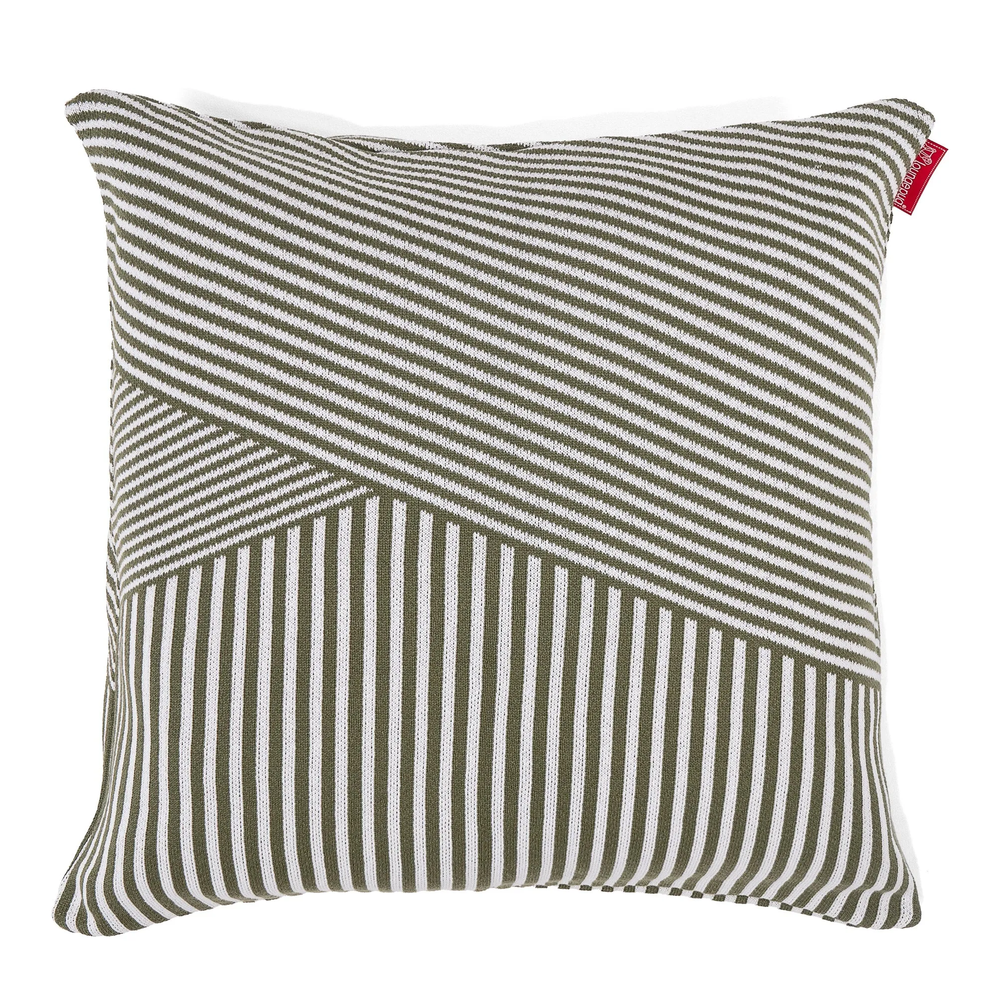 Extra Large Scatter Cushion Cover 70 x 70cm - Knitted Stripe Green