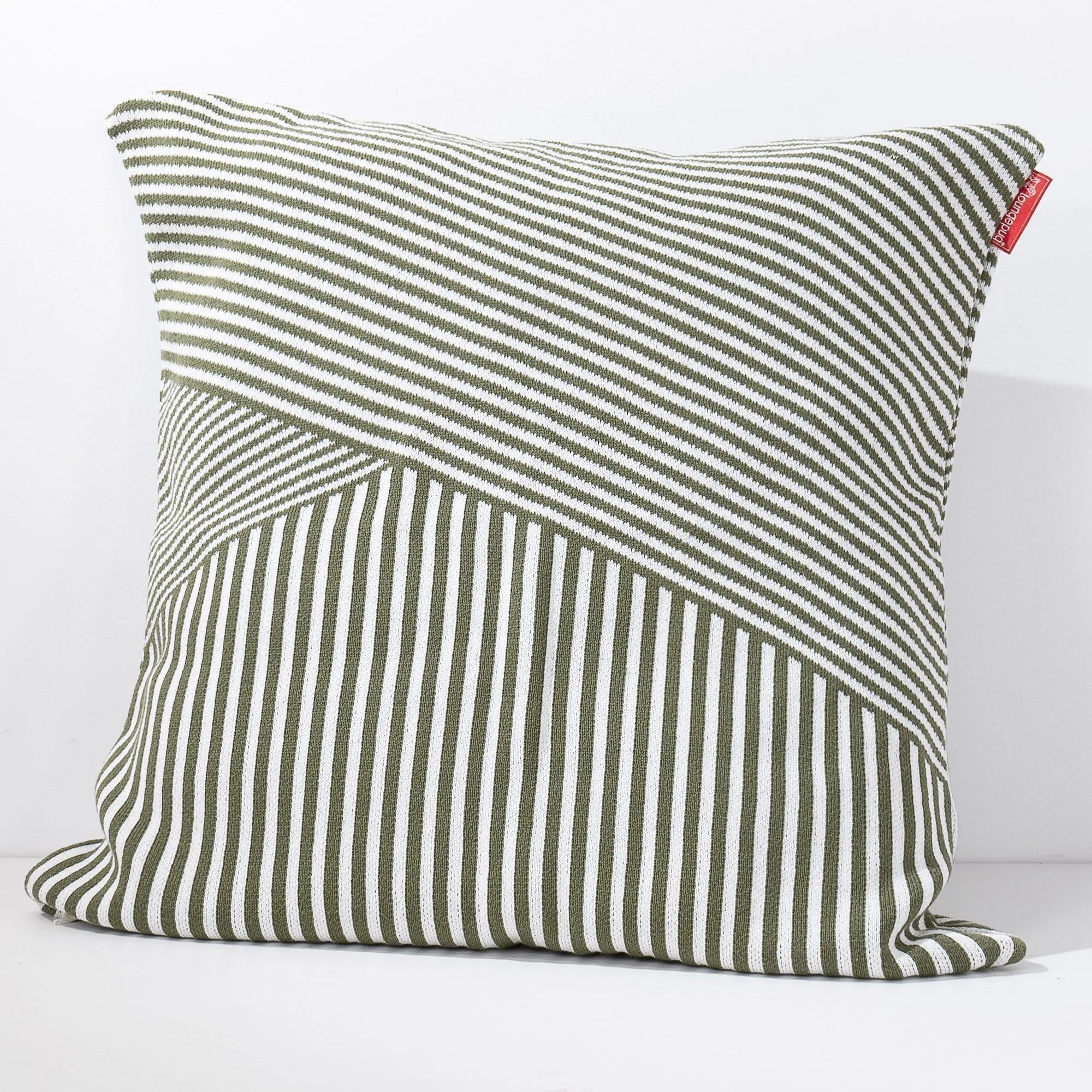 Extra Large Scatter Cushion Cover 70 x 70cm - Knitted Stripe Green