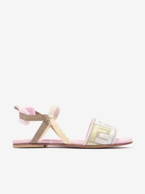 Fendi Girls FF Puzzle Sandals in Pink