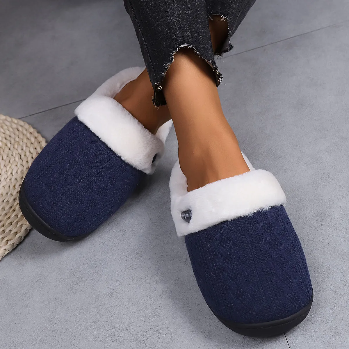 FluffKnit Cozy Plush Slippers | Fluffy Indoor Slippers