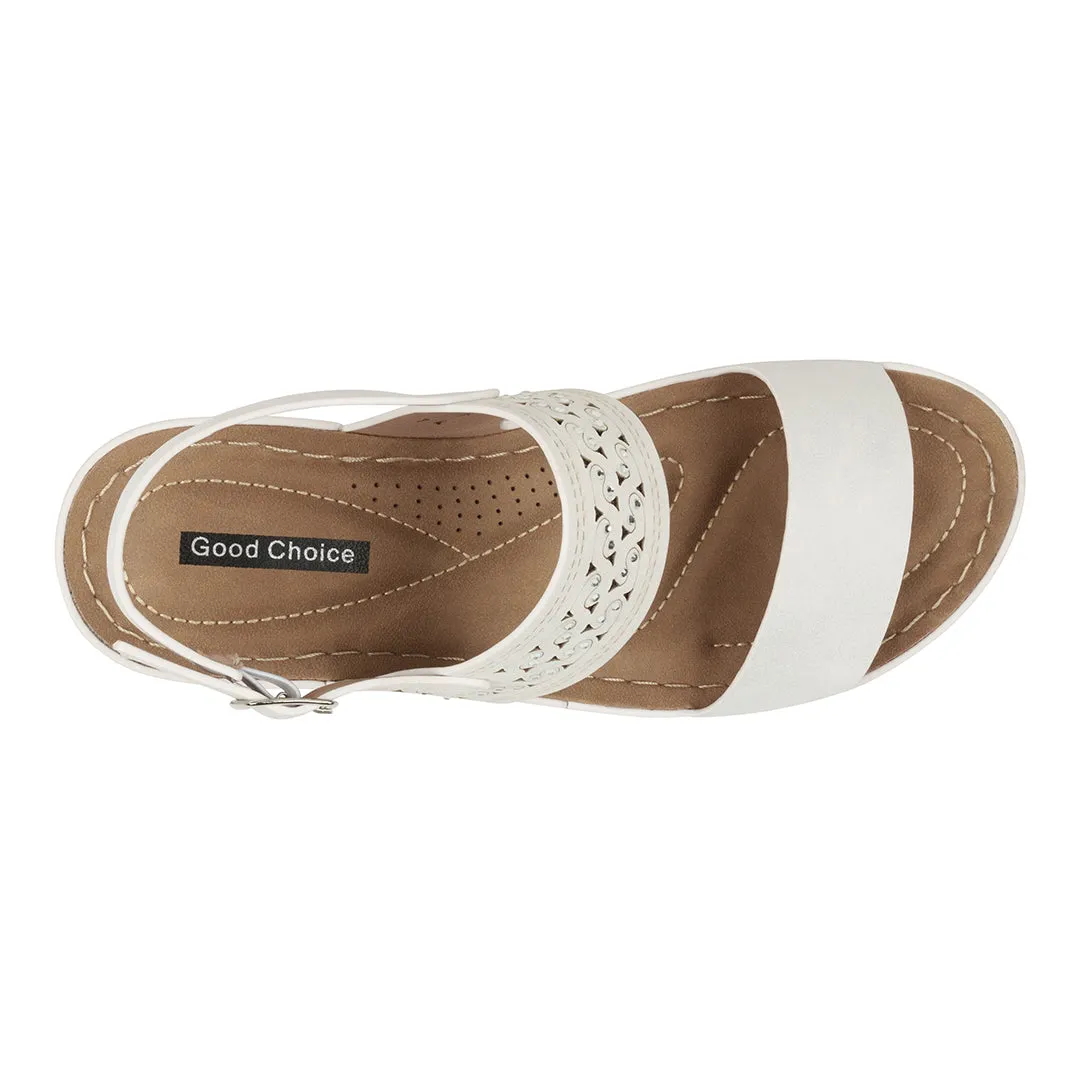 Foley White Wedge Sandal