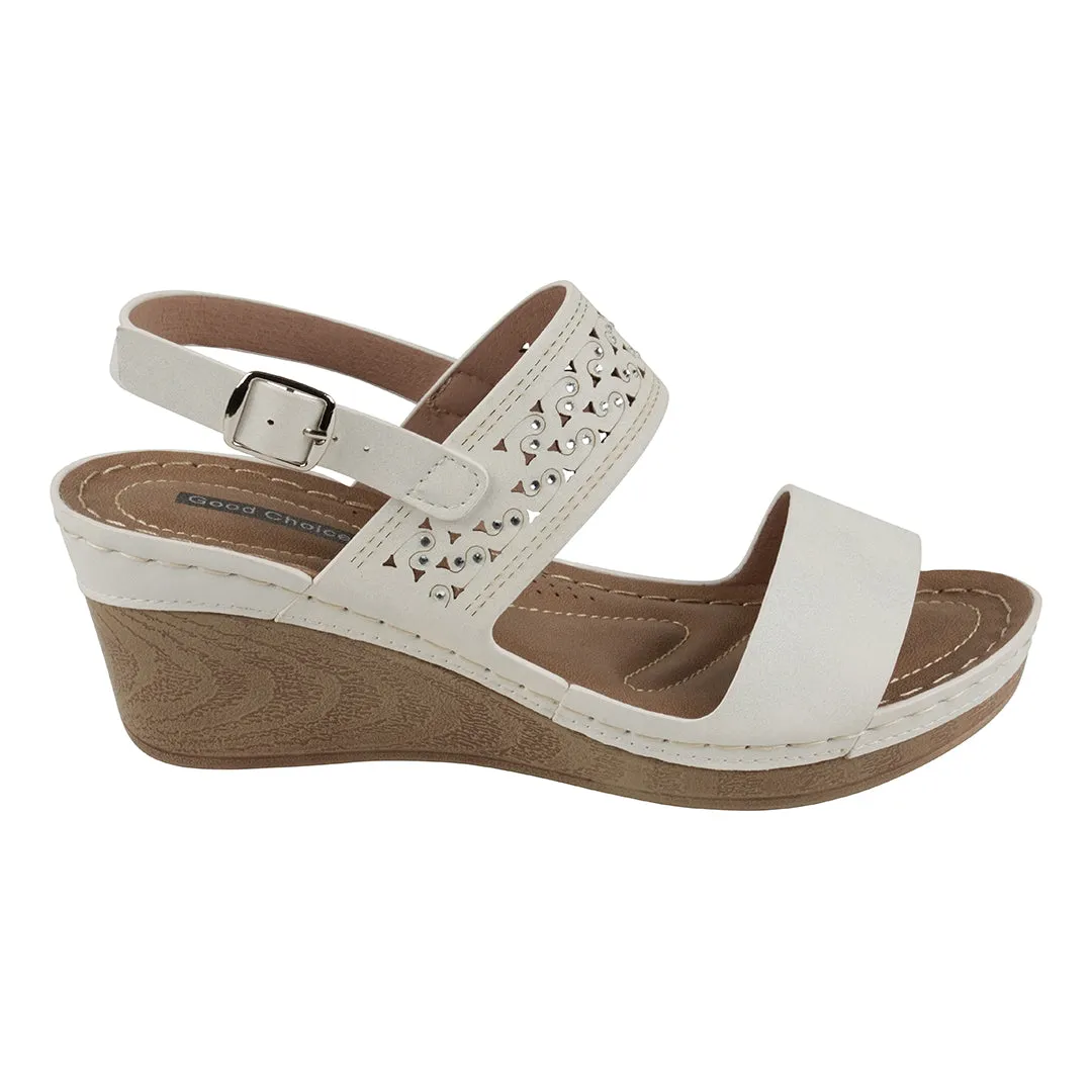 Foley White Wedge Sandal