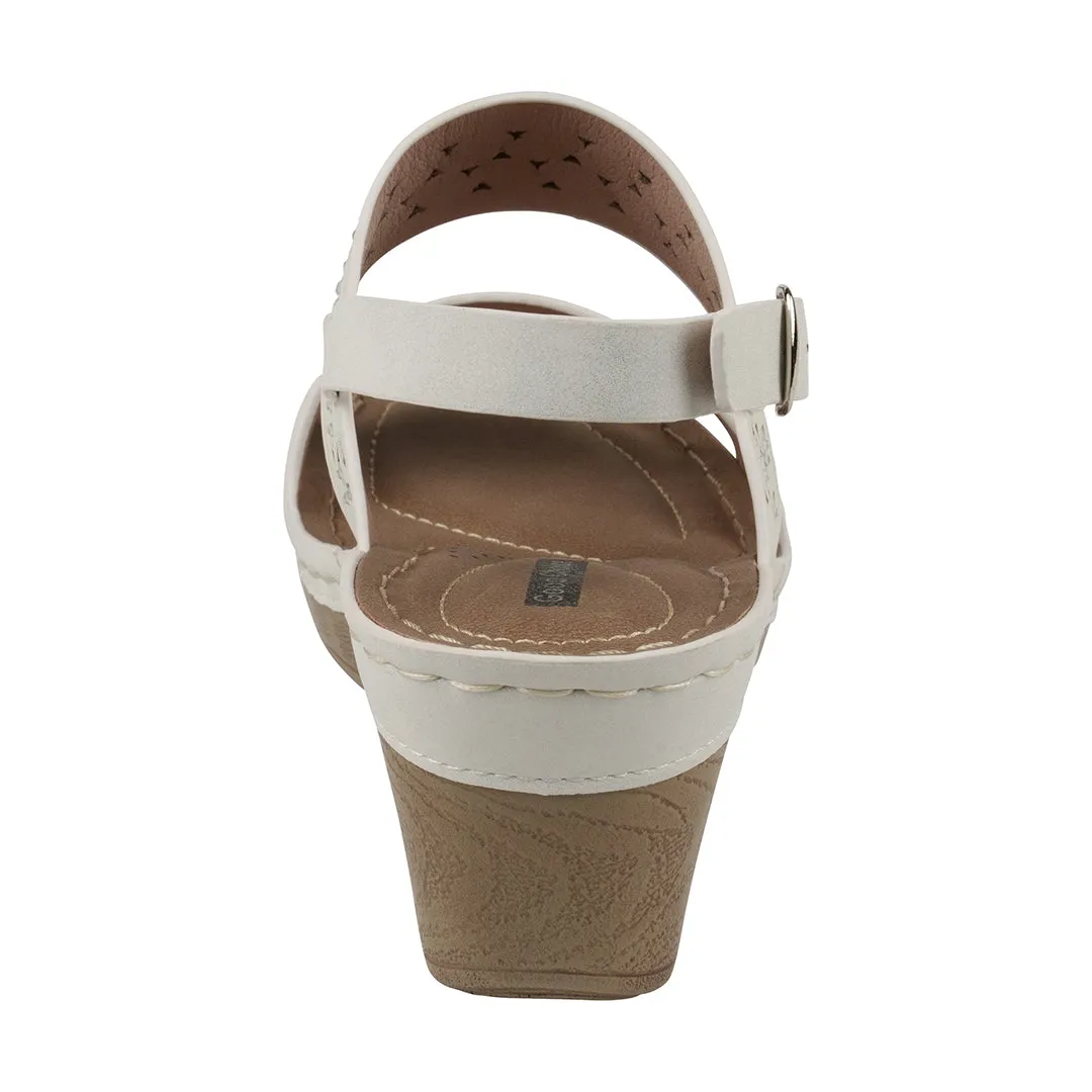 Foley White Wedge Sandal