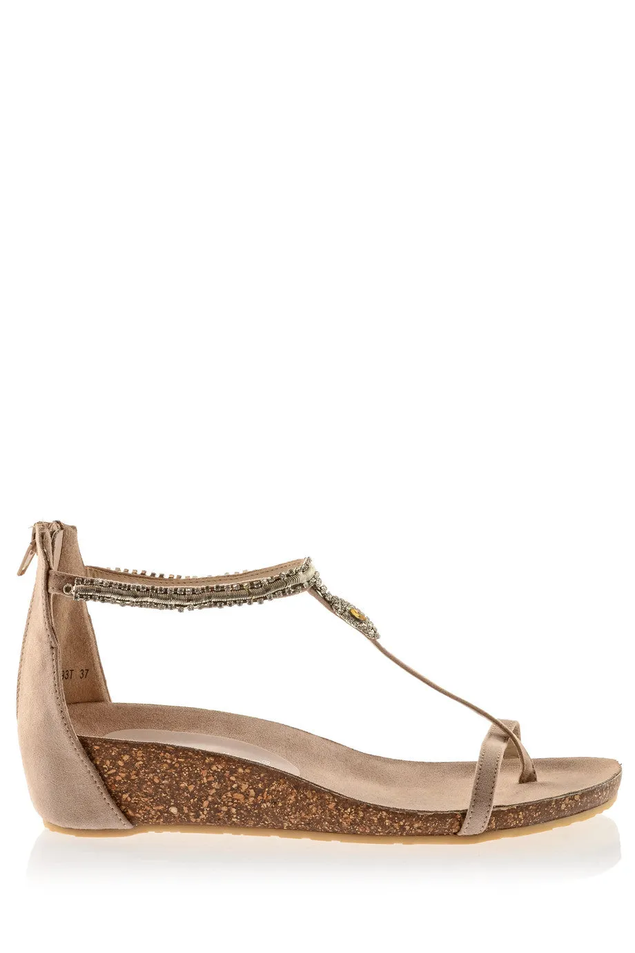 FRANCESCO MILANO SERPENT Beige Crystal Sandals