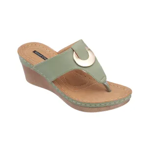 Genelle Green Wedge Sandals