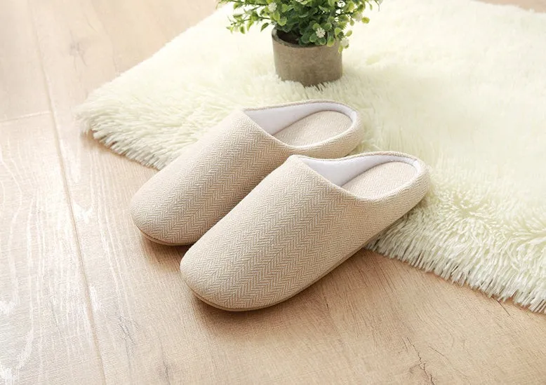 Indoor Slippers - Bedroom Slippers - Women's Slippers - Women's Shoes - Comfy Fluffy Slippers - Soft Flops - Cotton Linen