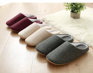 Indoor Slippers - Bedroom Slippers - Women's Slippers - Women's Shoes - Comfy Fluffy Slippers - Soft Flops - Cotton Linen