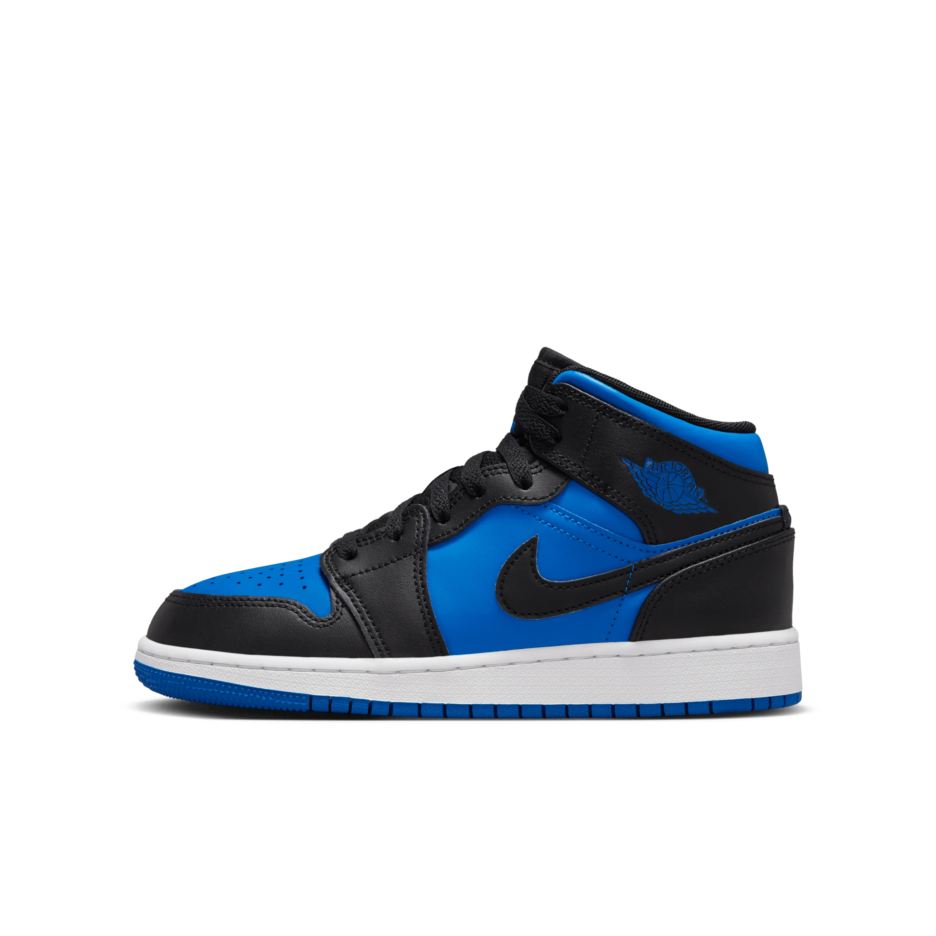 Jordan - Boy - GS Air Jordan 1 Mid - Black/Royal Blue/White