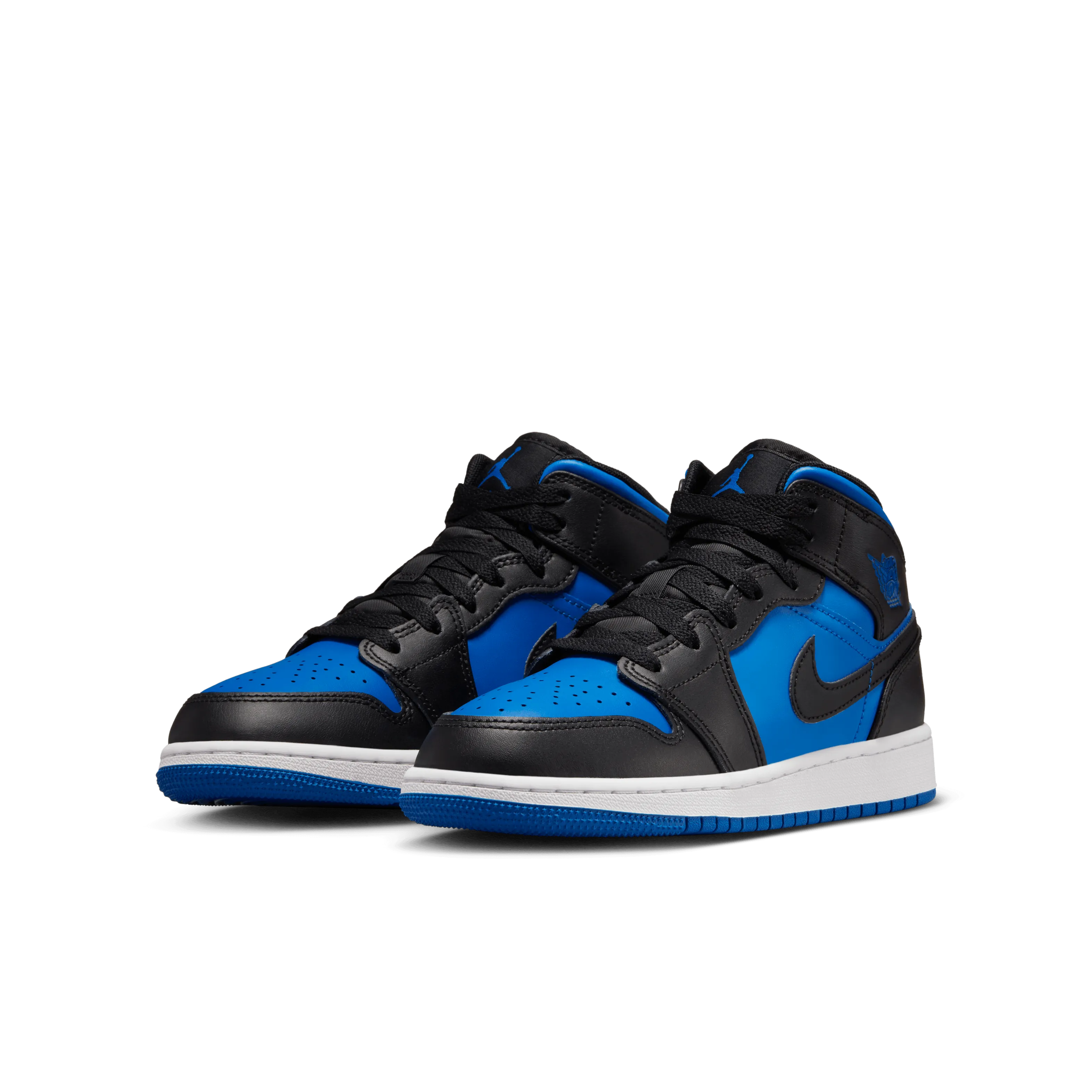 Jordan - Boy - GS Air Jordan 1 Mid - Black/Royal Blue/White