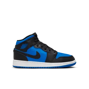 Jordan - Boy - GS Air Jordan 1 Mid - Black/Royal Blue/White