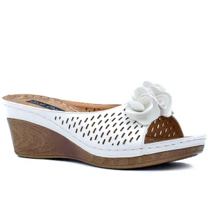 Juliet White Wedge Sandals