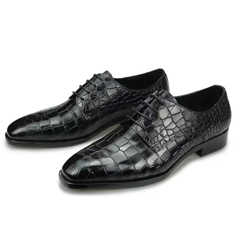 Luxury Elegant CrocLeather Brogue Shoes