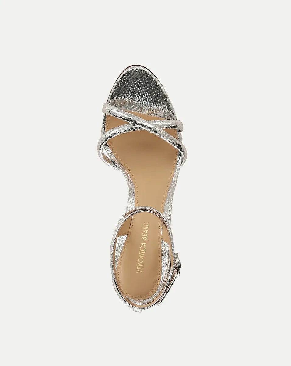 Manuela Metallic Leather Sculpted Wedge Sandal