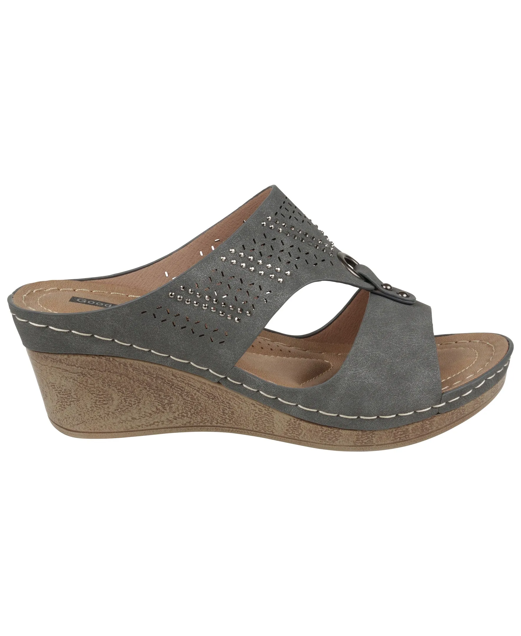 Marbella Pewter Wedge Sandals