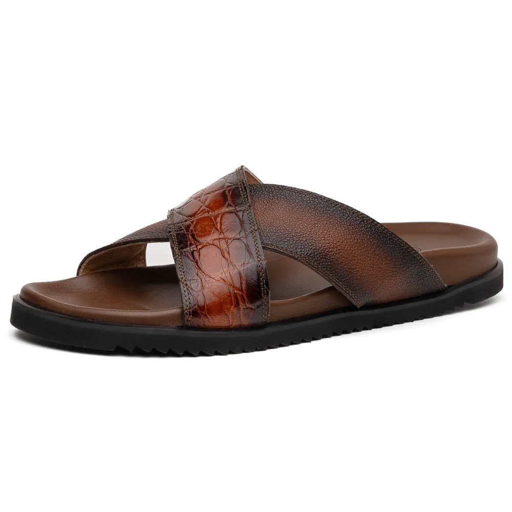 Mauri 5134 Cognac / Dirty T. Moro Alligator Time Sandals