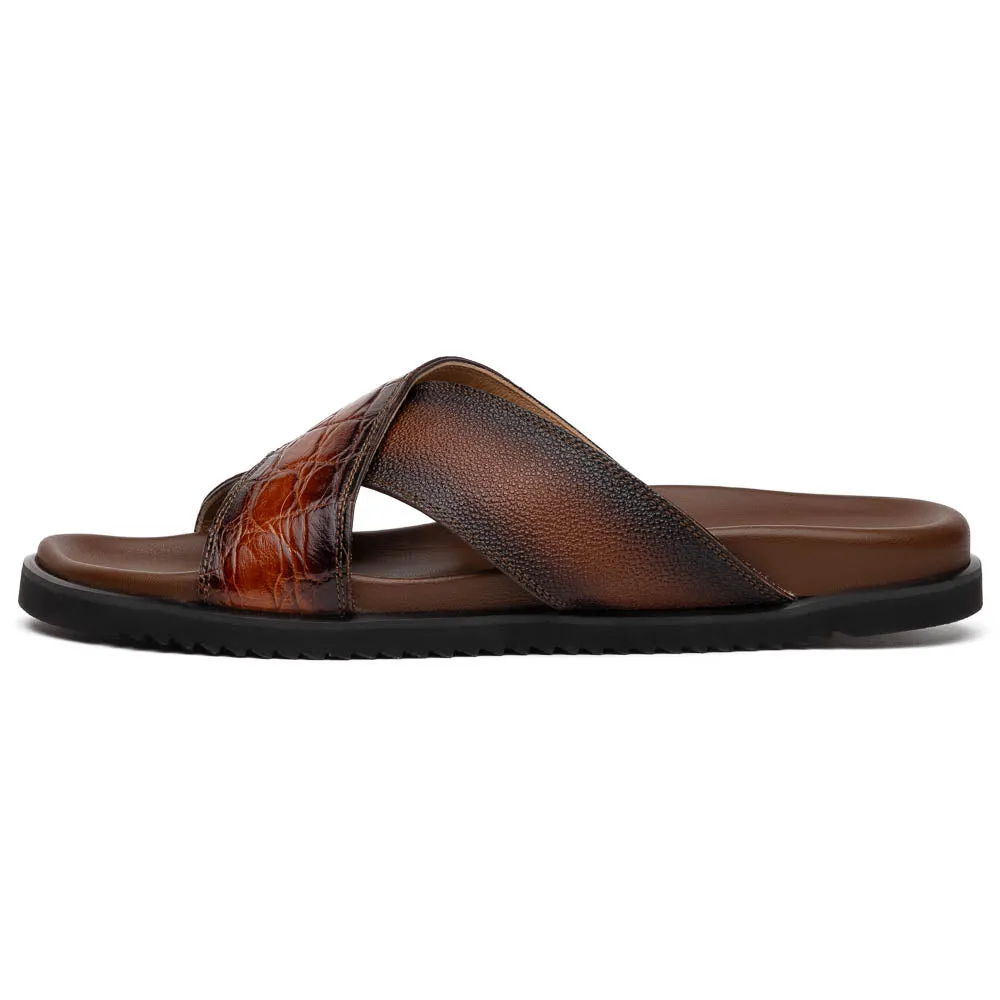 Mauri 5134 Cognac / Dirty T. Moro Alligator Time Sandals