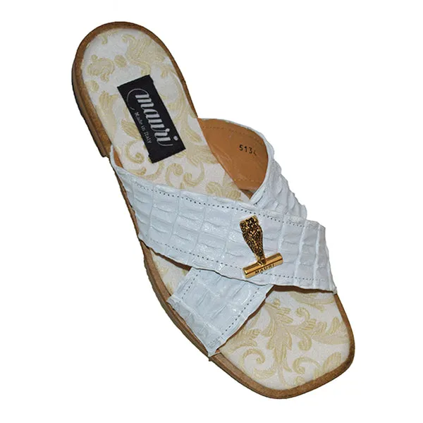 Mauri 5134 Coral Hornback Skin Sandals White