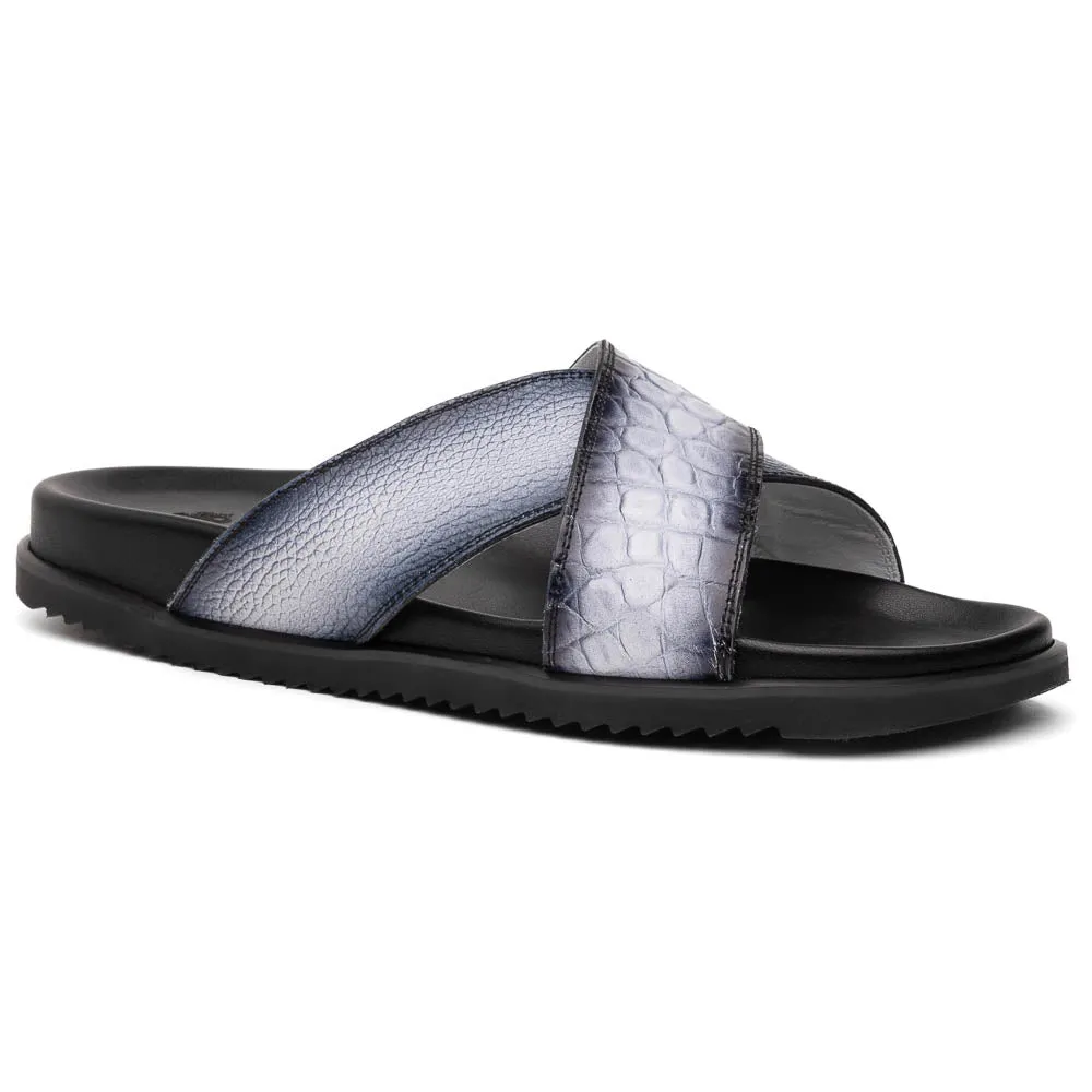 Mauri 5134 White / Dirty Black Alligator Time Sandals