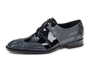 Mauri - 53130 Charcoal Baby Crocodile/Patent Dress Shoes