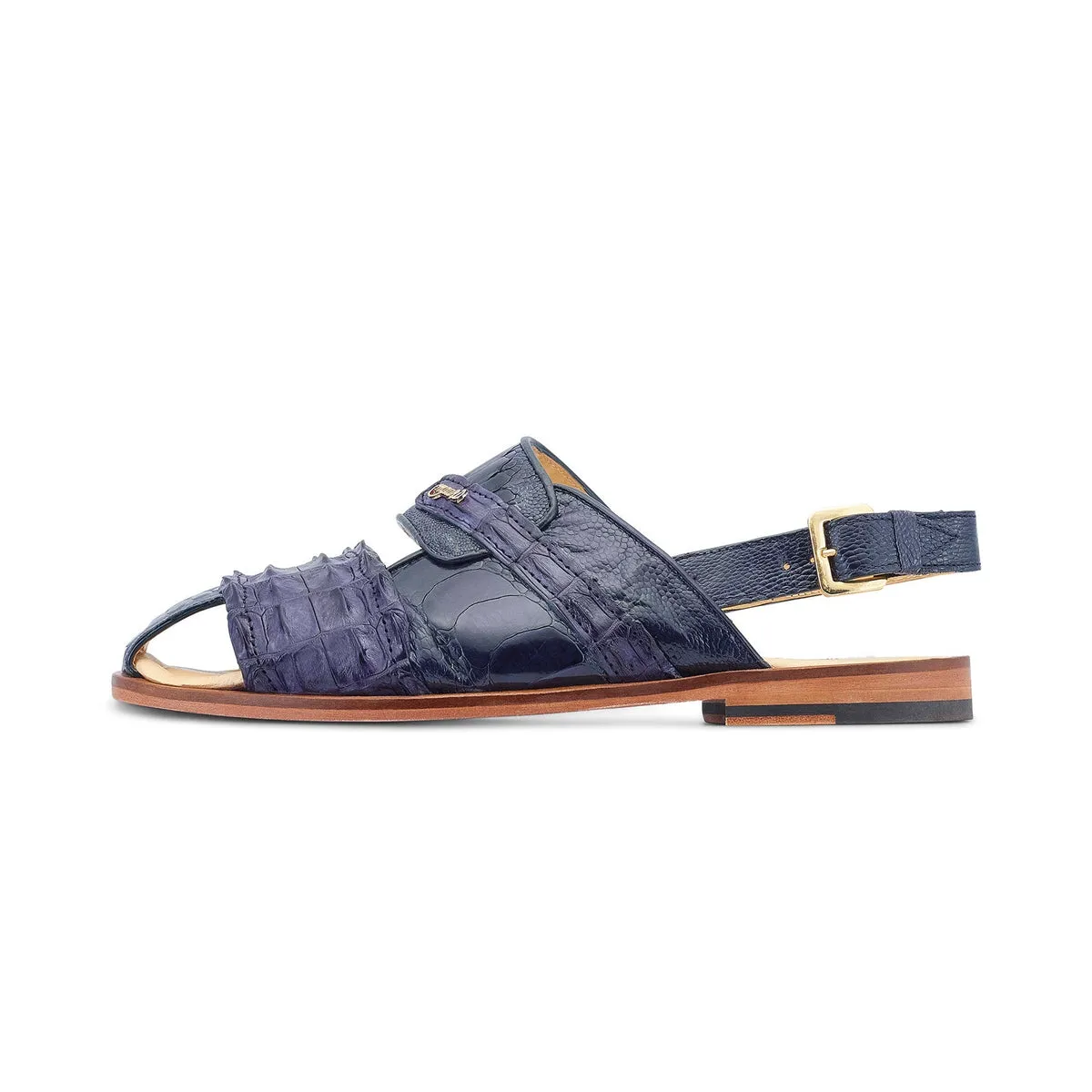 Mauri Bali 5171 Men's Shoes Wonder Blue Exotic Ostrich / Hornback Sandals