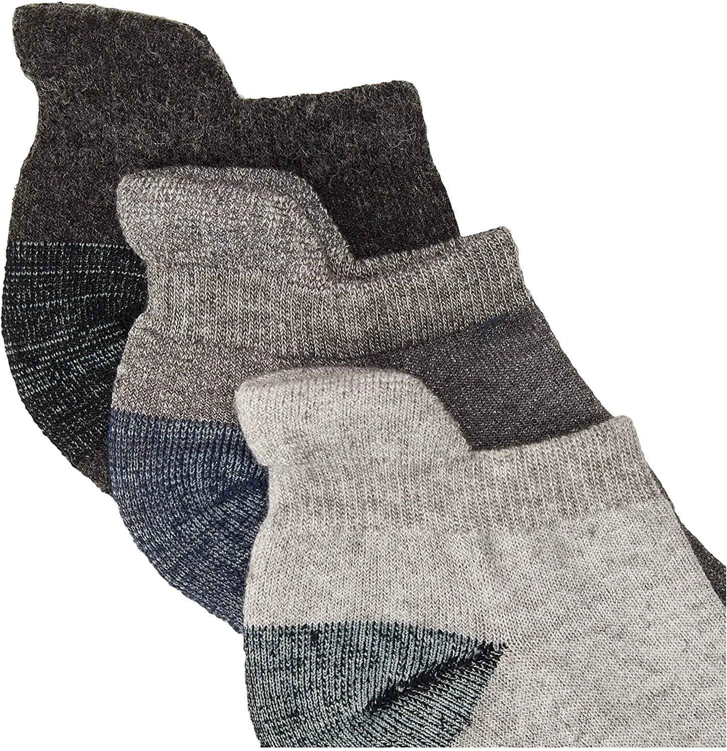 Merrell Men's 3-Pack Wool Blend Low Cut Cushioned Hiker Socks