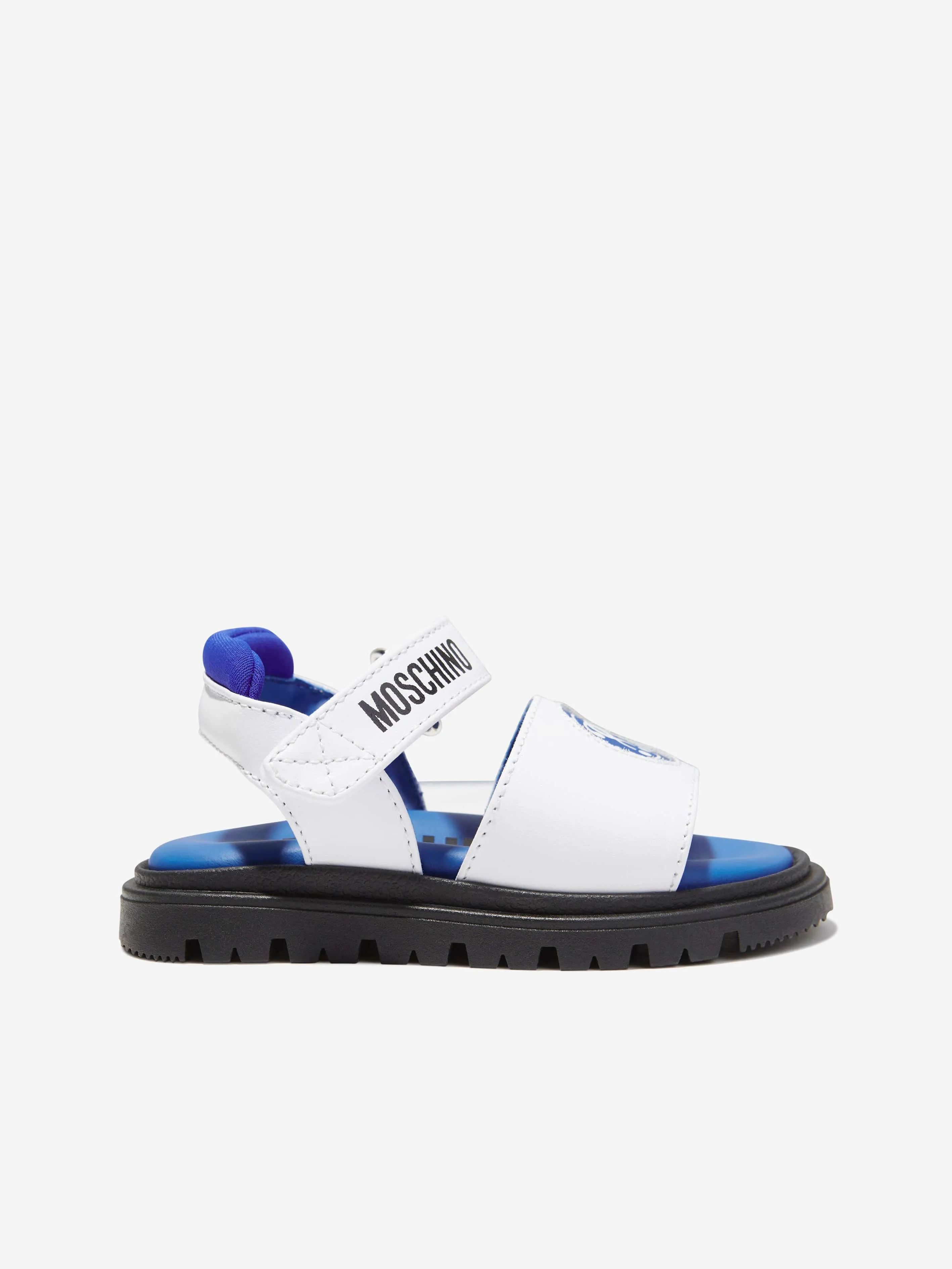 Moschino Boys Logo Sandals in White