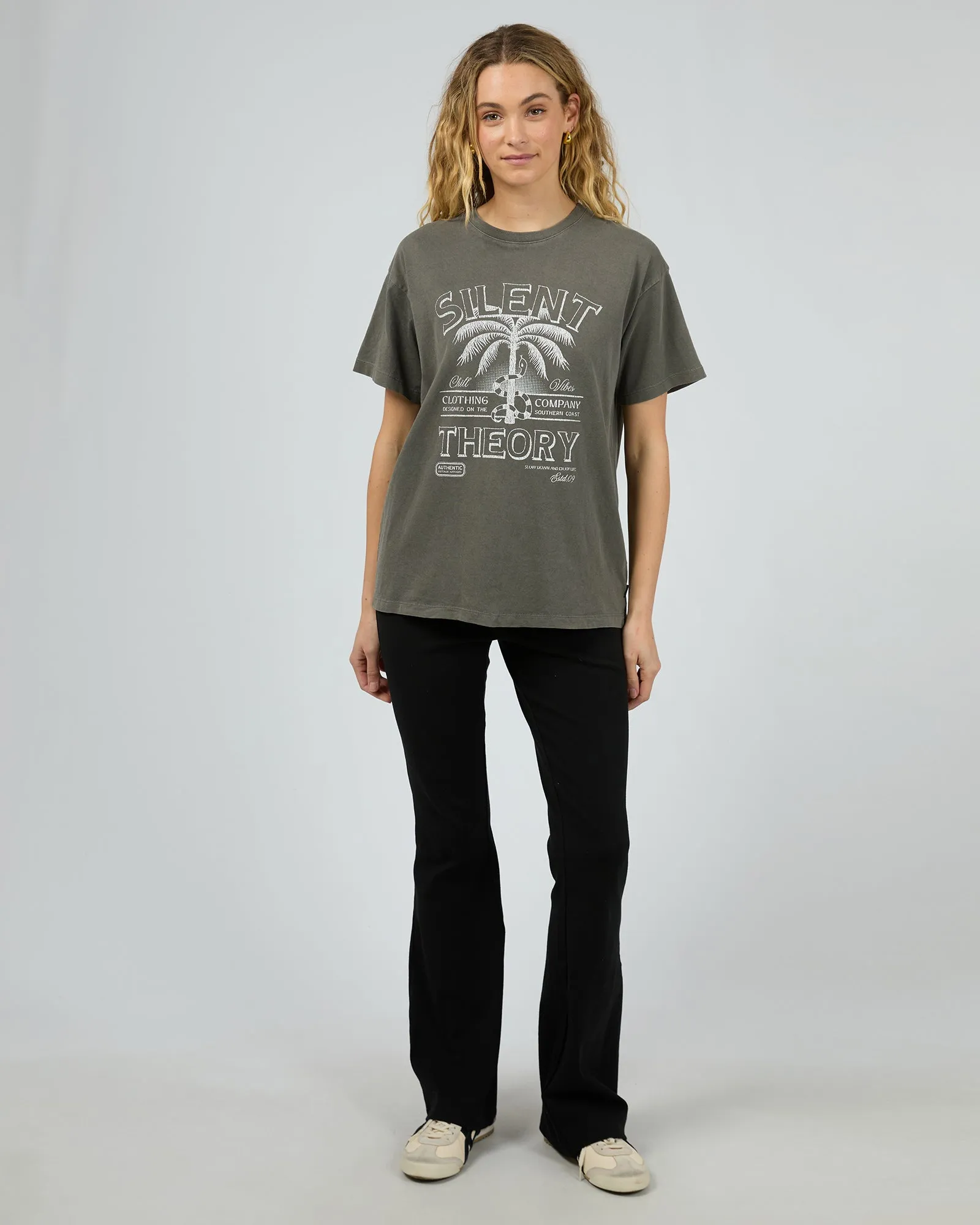 Palm Chill Tee Charcoal