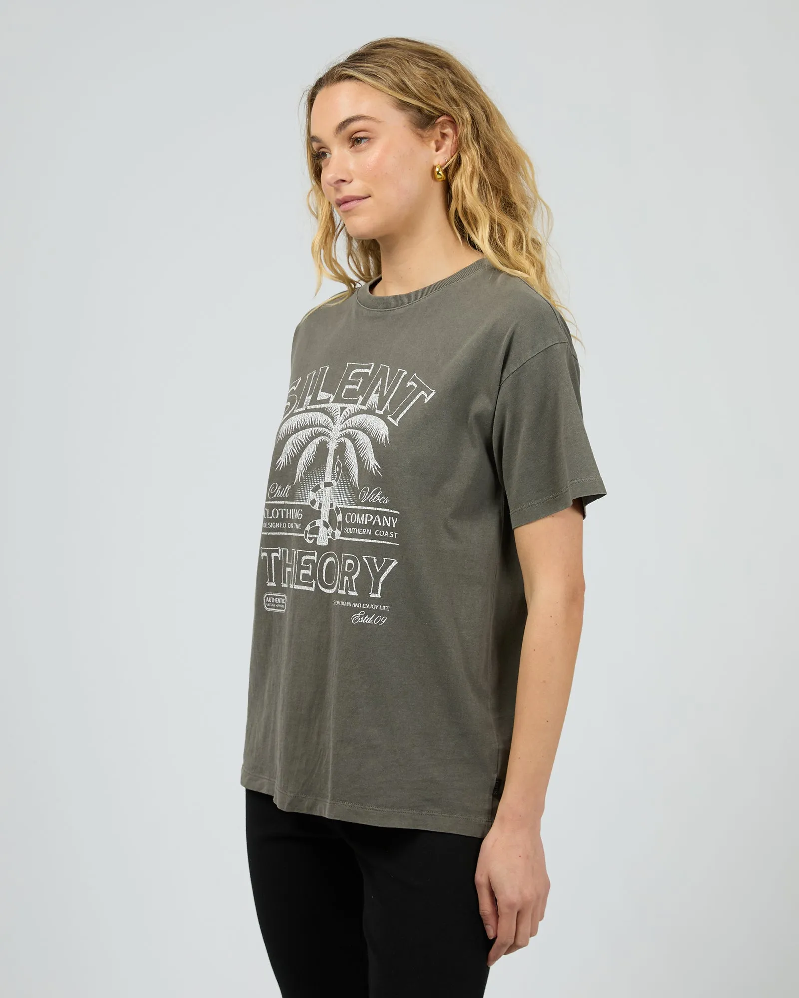 Palm Chill Tee Charcoal