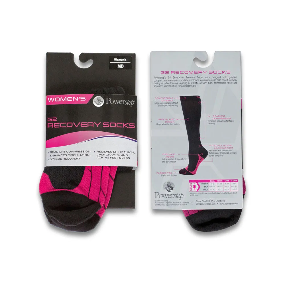 PowerStep Women's G2 Recovery Socks | Enhance Circulation for Faster Recovery