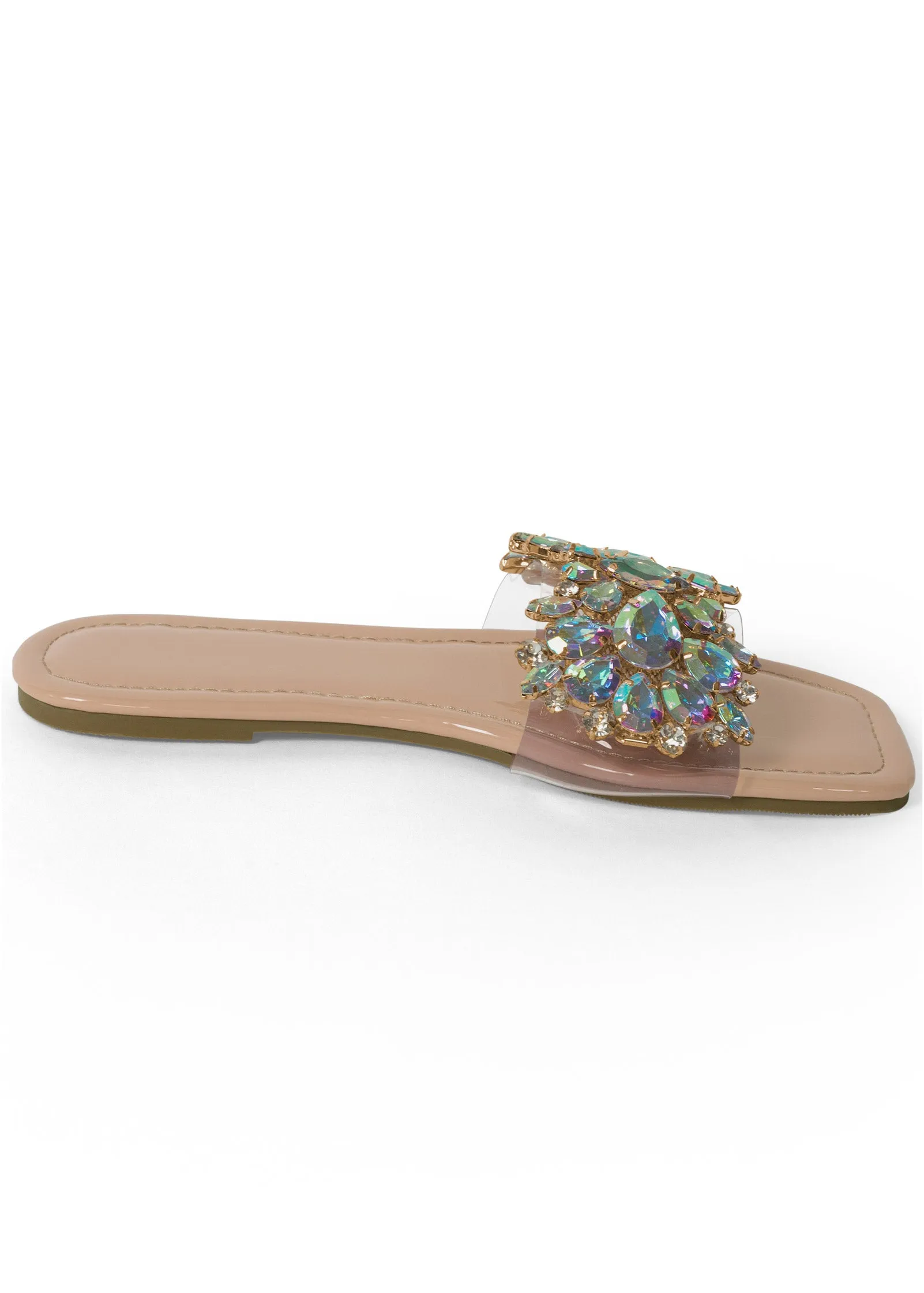 Rhinestone Sandal - Natural Multi